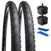 YunSCM AK935 - Confezione da 2 pneumatici per bici da 24 pollici 24 x 1,75 (47-507) e 2 camere d'aria da 24 pollici 24 x 1,5/1,75 AV con valvola da 33 mm, compatibili con pneumatici e camere d'aria per bici