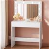 EUGAD Toeletta Trucco con Luci e Specchio, 10 Lampadine LED, Tavolo da Trucco Moderna con Grande Cassetto, Postazione Trucco in Legno per Camera da Letto, 80x40x140 cm, Bianco 0019SZT