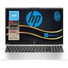 HP 250 G10 Notebook portatile Silver, RAM 8GB, SSD 256GB, Display FullHD 15.6, nuovo processore Intel N200 4 Core da 3,7 GHz, tastiera retroilluminata, fingerprint, Win 11 Pro, pronto All'uso, Ita