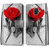 Mo-Somnus Cover per Samsung Galaxy A6 2018, Custodia in PU Pelle Magnetica Libro Flip Caso Antiurto Portafoglio [Supporto Stand] con Porta Carte e Cinturino da Polso Wallet Case (Rosa)