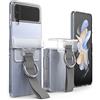 Ringke Cover Protezione Cerniera Compatibile con Samsung Galaxy Z Flip 5/4 / 3 5G, Trasparente Hinge Adesivo Accessori con Cinturino Grip per Cellulare - Dark Gray
