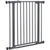 hauck Clear Step 2, Grigio Scuro - Cancelletto per Bambini Cani Senza Estensione, Larghezza Regolabile da 75 a 80 cm, Alto 77 cm, Base Piatta, Apribile con una Mano in Entrambe Direzioni, per Interno