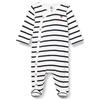 Petit Bateau A08AY, Pigiama dormi bene Unisex - Bimbi 0-24, Bianco Marshmallow/Blu Smoking, 0-3 mesi