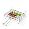 Ompagrill Graticola Griglia a Rete per Barbecue con Piedi Acciaio Cromato 27x37 cm