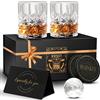 KAQ Bicchieri da whisky da 320 ml, set di 2 bicchieri da whisky in cristallo senza piombo, set regalo personalizzato per uomo, bicchieri da whisky per Scotch, Bourbon, Gin Rum, Negroni, Brandy