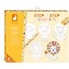 Janod - Disegno Passo Dopo Passo - Imparare a disegnare - 20 Modelli di Animali - Kit di Disegno per Bambini - Imparare a disegnare e concentrarsi - da 6 Anni - J09155