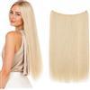 CAISHA 50cm 1 Trama Extension Con Elastico Extension Per Capelli Parrucchino Liscio Resistente Al Calore Biondo Chiaro E116