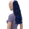 CAISHA 50cm Coda Di Cavallo Elena Con 2 Nastri Posticci Per Capelli Capelli Finti Riccioli Nero Blu Mix HCB2-1