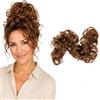 CAISHA XXL Posticcio Capelli Elastici Acconciature Da Sposa Voluminoso Riccio Chignon Marrone Medio HW2