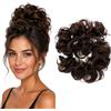 CAISHA XXL Posticcio Capelli Elastici Acconciature Da Sposa Voluminoso Riccio Chignon Marrone HW24