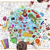 DPKOW Buon Compleanno Poster da Colorare con Colori Penne, 118 x 84cm Gigante Carta Tovaglia da Colorare per Bambini Ragazzi Compleanno Regali Artigianato, Animale Dinosauri Spazio Auto Pirata Dolce