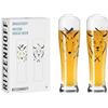 RITZENHOFF 3481012 Bicchiere da birra di frumento 500 ml - Set di 2 - Serie Brauchzeit Set - 2 pezzi con motivo animale, stampa digitale multicolore