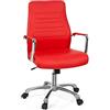 HJH Office Poltrona professionale TEWA Similpelle Rosso