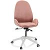HJH Office 729429 Sedia da scrivania AVEA Velluto Pink Sedia girevole regolabile in altezza con schienale alto ed ergonomico