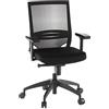 HJH Office 657230 Sedia professionale per ufficio PORTO BASE tessuto/mesh nero sedia girevole ergonomica, braccioli regolabili e supporto lombare
