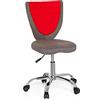 HJH Office 670610 - Sedia da ufficio girevole per bambini Kiddy Comfort, con tessuto a rete, colore: grigio e rosso