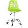 HJH Office 742000 sedia girevole per bambini FANCY I sedia girevole in ecopelle verde che cresce con te in un design vivace