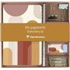Clairefontaine 116071C - Un kit per la scrittura che contiene un taccuino 11x17 cm 64 Pagine a righe, una matita di carta, 2 fermafogli a clip, 10 graffette e una gomma- Collezione Terracotta