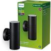 Philips LED Kylis Lampada da Parete per Esterni, Luce Bidirezionale, Lampadina non Inclusa, 2x max. 25W, IP44, Nero