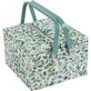Hobby Gift Scatola Grande per Cucito con Doppio Coperchio e Manico - Cestino Porta Cucito in Cotone con Scomparti per Strumenti e Accessori Creativi - 25 x 25 x 17 cm, Eucalipto