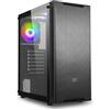 1LIFE C: Spartan RGB - E-ATX PC Case, RGB Lighting, Tempered Glass Side Panel, 3 RGB fan pre-installati, up to 6 Fans, USB 3.0, Black