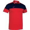 Joma Polo m/c Uomo Crew V Nero Rosso