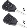Create idea Guscio di ricambio per chiave auto, a 3 pulsanti, compatibile con Chrysler 300C Dodge Jeep con lama chiave non tagliata, 2 pezzi