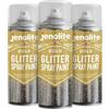 JENOLITE Sigillante trasparente spray glitterato | ORO | Lacca trasparente con glitter fine | Adatto per la maggior parte delle superfici | Perfetto per ornamenti e artigianato | 3 x 400 ml