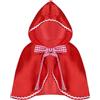 YiZYiF Cappuccetto Rosso Bambina Mantello Rosso con Cappuccio Cosplay per Carnevale Mantella Corta Cardigan Aperto Principessa Halloween Festa Gioco di Ruolo Fotografia Rosso M-L