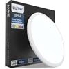 LUTW Plafoniera LED Soffitto 24W Lampada LED Soffitto 6500K, 2400LM Plafoniera Bagno IP54 Impermeabile, Rotonda Ø30CM Luce Fredda Plafoniere per Camera da Letto, Cucina, Soggiorno, Corridoio, Balcone