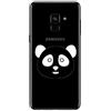 ZOKKO - Cover per Galaxy A8 2018, motivo: Panda - Morbido trasparente inchiostro bianco