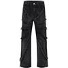 CABULE Jeans retrò distruttivi con Taglio Vivo a Ragnatela, Pantaloni Larghi da Strada da Uomo-Nero-S