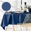 ROOM99 Aura, tovaglia 140 x 300 cm, antimacchia, lavabile, impermeabile, antimacchia, in poliestere, rettangolare, decorazione per banchetti, per tutto l'anno, blu scuro