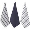 Penguin Home® Set di 3 asciugamani da cucina | 100% cotone | ecologici, sostenibili | strofinacci | eleganti con diversi motivi | Dimensioni 50 x 70 | Colore bianco e carbone | Asciugamani |