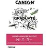 Canson Graduatae, Manga Marker Layout, Blocco 50 fogli, A4, 70g/m