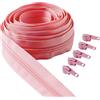 IPEA Cerniera Lampo Catena Continua Rosa lunga 5 Metri + 15 Cursori in Metallo - Made in Italy - Catena misura #5 - Cerniere in Nylon - Zip - Tagliabile per Cucito al Metro - Larga 30 mm