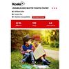 KOALA Carta fotografica Opaca Fronte-Retro per stampante a Getto d'inchiostro, A4, 230 g/m², 100 fogli. Adatto per la stampa di Foto, Brochure, Certificati, Opuscoli, Volantini, Biglietti, Calendari