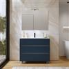 DEGHI Mobile bagno a terra 100 cm blu esotico opaco con lavabo e specchio - Calipso
