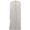 Household Essentials Hanging Closet Organizer with Plastic Shelves, Tela, off-White, Gown Protector