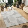 Mias Teppiche Mia's Carpets Theo - moderno a pelo corto con effetto alto-basso, effetto 3D, alta densità di pelo, morbido, disegno geometrico, crema, 80 x 300 cm