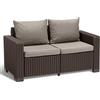 Keter California 2er Gartensofa Love Seats, Marrone, 141 x 68 x 72 cm