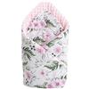 Medi Partners Cuscino cono bambino Minky 100% Cotone 75x75cm Coperta del bambino Doppia faccia Morbido Tutto l'anno Corna per neonati Multifunzionale (Fiori con rosa Minky)