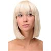 WIG ME UP - Parrucca Bellissimo Taglio Bob Biondo Mix di Biondo chiaro e Biondo oro Liscia da Donna Caschetto 25 cm 7803-303/220