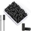 C12rtive Set di 100 fasce abrasive professionali da 3 mm e 2 punte a mandrino piccolo per trapano per unghie, design 80#, lima per unghie da 3 mm, per manicure e pedicure, con albero in acciaio
