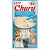 INABA Churu Snack per Gatti Cremoso con Tonno al Gusto di Frutti di Mare - 1 Pack (4 Stick x 14gr) - Cibo per Gatti da Leccare, Sano e Delizioso - Snack Gatto Senza Conservanti o Coloranti Artificiali