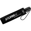 Stormini - Ombrello da tasca nero antivento, 80 km/h, aerodinamico, pieghevole, colore: nero
