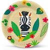 PAW Decor Collection PAW - Piatti Carta Compleanno (23 cm) I 10 Pezzi I Piatti Usa e Getta - Animali, Verde, Rosso I Piatti di Carta per Feste, Vacanze, Matrimoni I 100% Biodegradabile I Colore: Jungle Friends