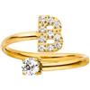 Purelei® Anello Lettere - Anello da donna in acciaio inossidabile resistente - Anelli impermeabili - Anelli regolabili dalla taglia 50 alla 60 - Gioielli alla moda per il tuo look personalizzato