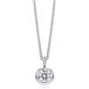 Miore Collana Donna con Zirconi in Argento Sterling 925, Ciondolo Punto Luce con Catena dal design moderno, anallergico. Ciondolo con Catenina Grumetta Lunga Cm 45.