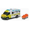 Dickie Toys Dickie Ambulance Samu 18 cm - Veicolo scala 1/18° - Suoni e luci, barella inclusa, da 3 anni, 203713014002
